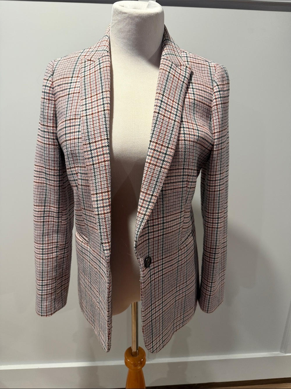 J. Crew Nello Gori Tweed Blazer in Red, Navy & Cream